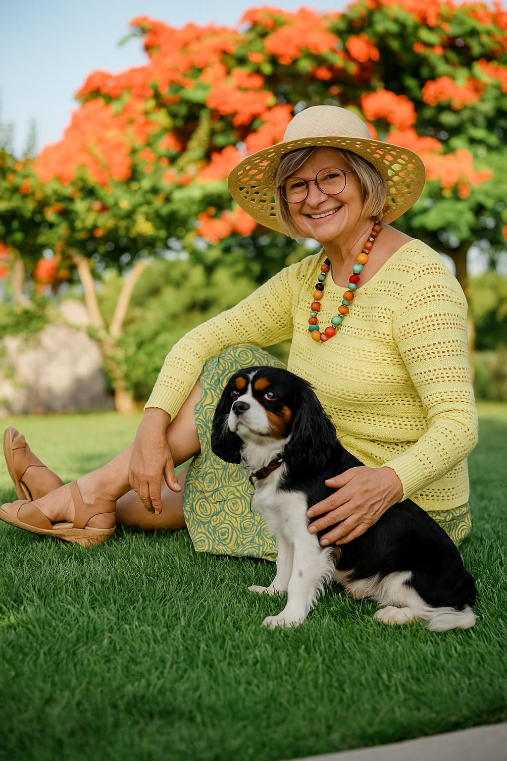 Senior women with dog